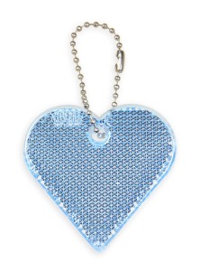 Zawieszka odblaskowa twarda premium z CE bez nadruku - Serce /niebieski/ 074