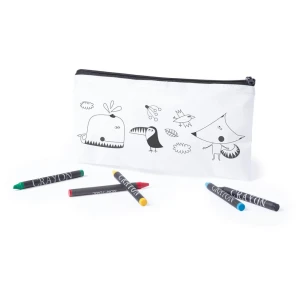 Piórnik do kolorowania, kredki V7873-02 (kolor: biały)