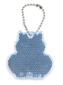 Zawieszka odblaskowa twarda premium z CE bez nadruku - Kot /niebieski/ 043