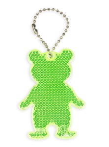 Zawieszka odblaskowa twarda premium z CE bez nadruku - Miś /zielony/ 048