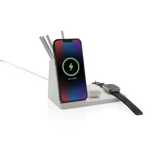 Ładowarka bezprzewodowa 3 w 1 15W Ontario, plastik z recykignu P308.493