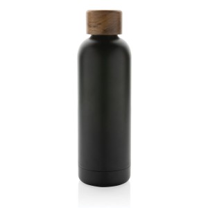 Butelka termiczna 500 ml Wood, stal nierdzewna z recyklingu P435.531 /kolor: czarny/
