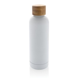 Butelka termiczna 500 ml Wood, stal nierdzewna z recyklingu P435.533 /kolor: biały/