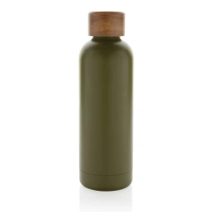 Butelka termiczna 500 ml Wood, stal nierdzewna z recyklingu P435.537 /kolor: zielony/