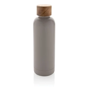 Butelka termiczna 500 ml Wood, stal nierdzewna z recyklingu P435.539 /kolor: szary/