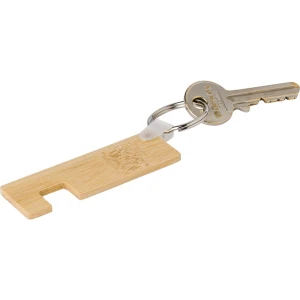 Bambusowy brelok do kluczy, uchwyt na telefon V1173-16 /kolor: brązowy/