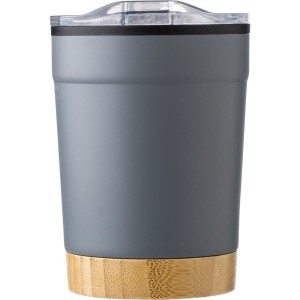 Kubek termiczny 300 ml z bambusowym elementem V1179-15 /kolor: grafitowy/