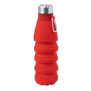 Składana butelka sportowa 550 ml z karabińczykiem V1311-05 /kolor: czerwony/