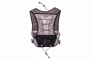 Plecak sportowy szaro-czarny z LED z miejscem na wodę