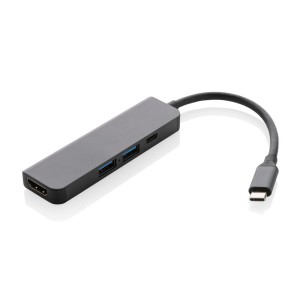 Hub USB 3.0 i USB typu C Terra, wejście HDMI 4K, RABS P308.652 /kolor: szary/