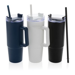 Kubek podróżny 900 ml Tana, plastik z recyklingu P437.103 /kolor: biały/