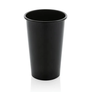 Lekki kubek podróżny 450 ml Alo, aluminium z recyklingu P437.201 /kolor: czarny/