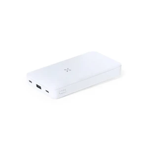 Bezprzewodowy power bank 5000 mAh, ładowarka bezprzewodowa 15W, stojak na telefon V1222-02 /kolor: biały/
