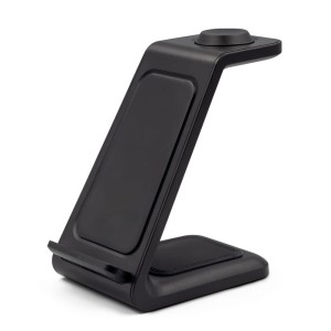 Ładowarka bezprzewodowa 15W, 3 w 1, stojak na telefon | Todd V1380-03 /kolor: czarny/