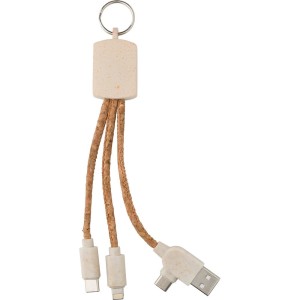 Korkowy kabel do ładowania V1688-16 /kolor: brązowy/