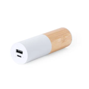 Power bank 5000 mAh z bambusa i słomy pszenicznej V2009-02 /kolor: biały/