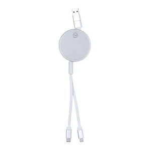 Zwijany kabel do ładowania i synchronizacji z aluminium z recyklingu V2012-32 /kolor: srebrny/