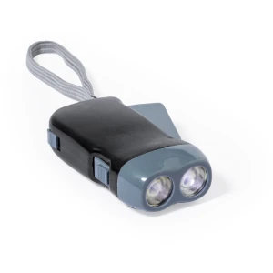 Latarka na dynamo 2 LED V2116-03 /kolor: czarny/