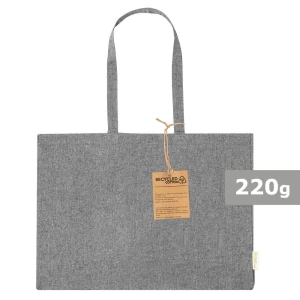 Torba z bawełny z recyklingu na zakupy V2130-03 /kolor: czarny/