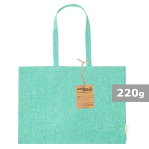 Torba z bawełny z recyklingu na zakupy V2130-06 /kolor: zielony/