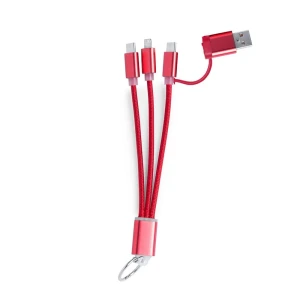 Kabel do ładowania, brelok do kluczy V8330-05 /kolor: czerwony/
