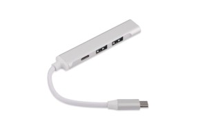 Rozdzielacz HUB USB z kablem typ C - ROSKO  /ASG09163-00/