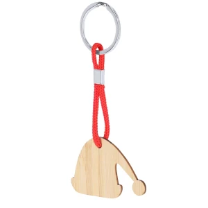Bambusowy brelok do kluczy, świąteczny motyw VA234-17D /kolor: drewno/