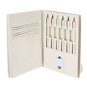 Zestaw kredek, gumka do ścierania, notatnik VA249-02 /kolor: biały/