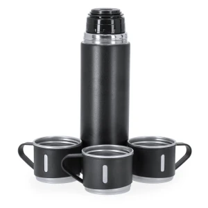 Termos 420 ml i 3 kubki 140 ml VA260-03 /kolor: czarny/
