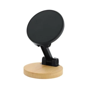 Bambusowy magnetyczny stojak na telefon VA624-03 /kolor: czarny/