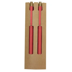 Zestaw piśmienniczy ze słomy pszenicznej, długopis i "wieczny" ołówek VA635-05 /kolor: czerwony/