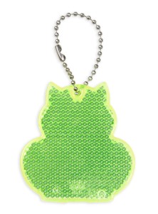 Zawieszka odblaskowa twarda premium z CE bez nadruku - Kot /zielony/ 040