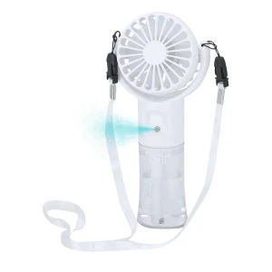 Wentylator kieszonkowy ze spryskiwaczem, smycz VA302-02 /kolor: biały/