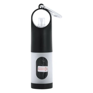 Zasobnik z woreczkami na psie odchody, żel do rąk 30 ml VA305-03 /kolor: czarny/