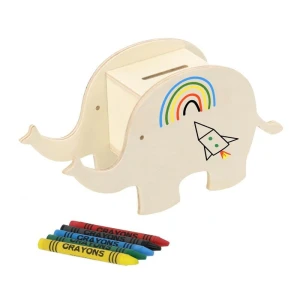 Drewniana skarbonka "zwierzątko" do kolorowania, kredki VA761-17B /kolor: drewno/