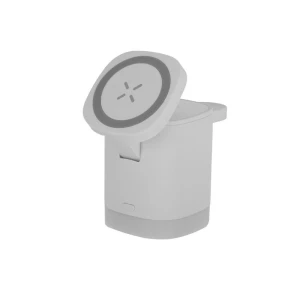 Magnetyczna ładowarka bezprzewodowa 15W z RABS, 3 w 1, stojak na telefon VA603-02 /kolor: biały/