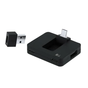 Hub USB 2.0 i USB-C z RABS VA605-03 /kolor: czarny/