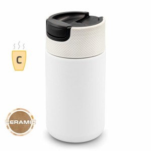 Kubek termiczny 400 ml Air Gifts z ceramiką | Nabila VA050-02 /kolor: biały/