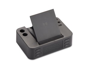 Budzik z ładowarką indukcyjną CLOCKI ASG09172-02 /kolor: czarny/