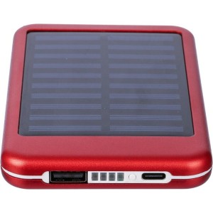 Power bank 4000 mAh z ładowarką słoneczną VA274-05 /kolor: czerwony/