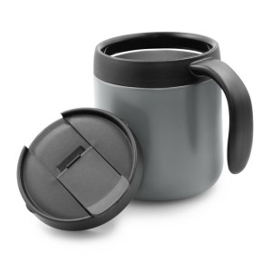 Kubek termiczny 400 ml z rączką | Wyatt V4838-19 /kolor: szary/