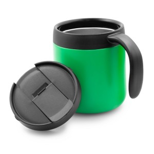 Kubek termiczny 400 ml z rączką | Wyatt V4838-06 /kolor: zielony/