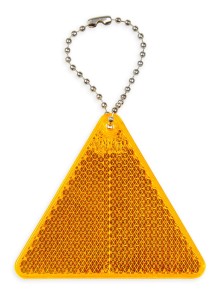 Zawieszka odblaskowa twarda premium z CE bez nadruku - Trójkąt /pomarańczowy     / 083