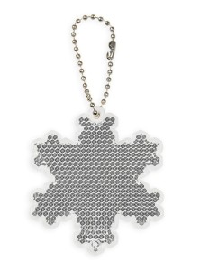 Zawieszka odblaskowa twarda premium z CE bez nadruku - Snowflake /srebrny/ 077