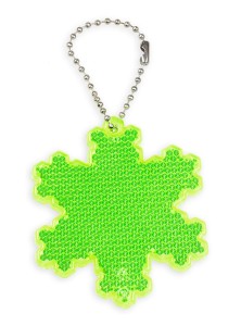 Zawieszka odblaskowa twarda premium z CE bez nadruku - Snowflake /zielony/ 079