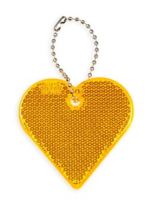 Zawieszka odblaskowa twarda premium z CE bez nadruku - Serce /pomarańczowy     / 067