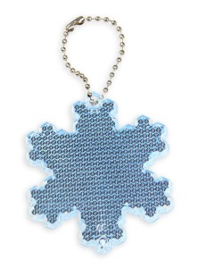 Zawieszka odblaskowa twarda premium z CE bez nadruku - Snowflake /niebieski/ 082