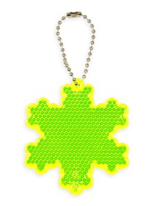 Zawieszka odblaskowa twarda premium z CE bez nadruku - Snowflake /żółty/ 078
