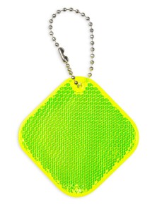 Zawieszka odblaskowa twarda premium z CE bez nadruku - Romb /żółty/ 062