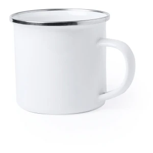 Metalowy kubek 370 ml V0698-02 /kolor: biały/